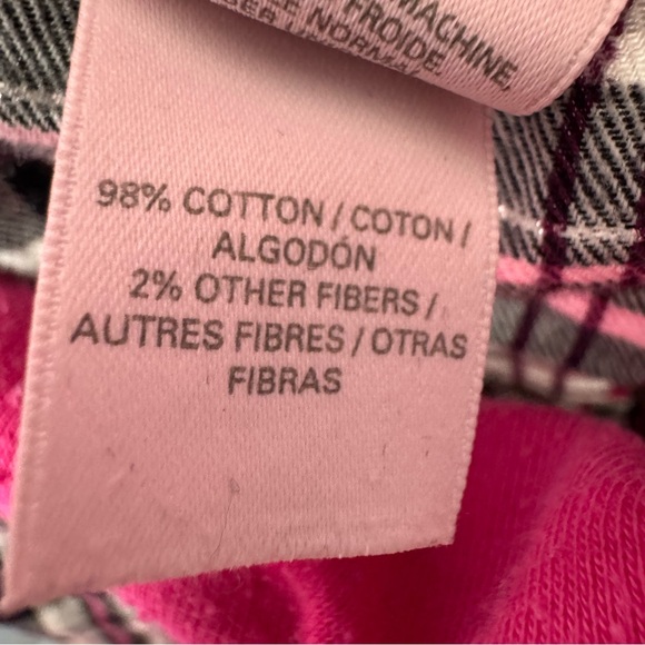 Victoria’s Secret pants plaid stripes silver sparkly thread pink waistband - Picture 9 of 13